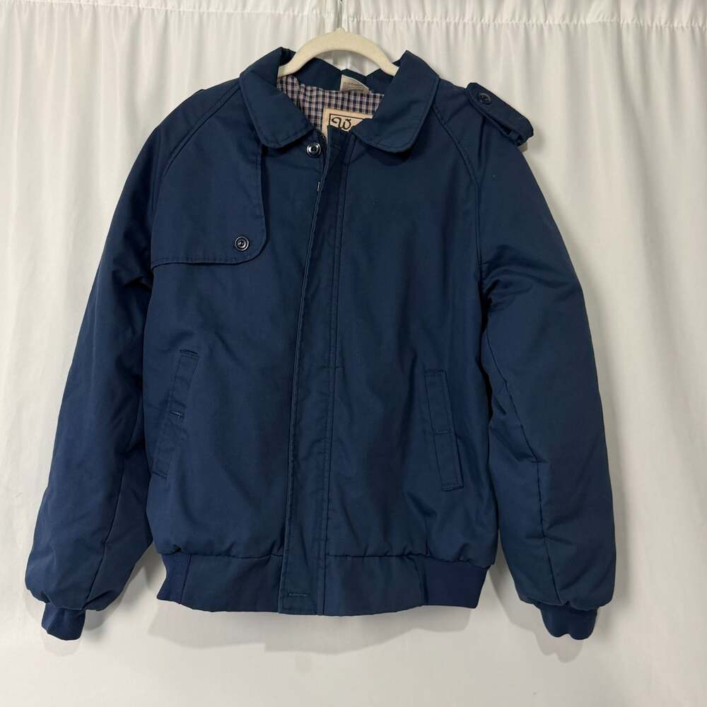 Vintage Walls Blizzard-Pruf Men's Navy Blue Bomber Jacket Insulated Large Tall
